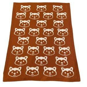 Little Miracles Fox Baby Blanket Orange Brown White Knit Costco Security Lovey